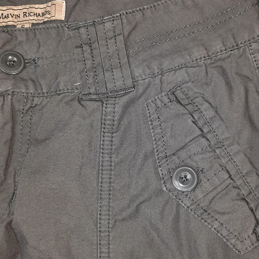 Marvin Richards Gray Khaki Crop Cargo Pant SZ 6 - Picture 8 of 13